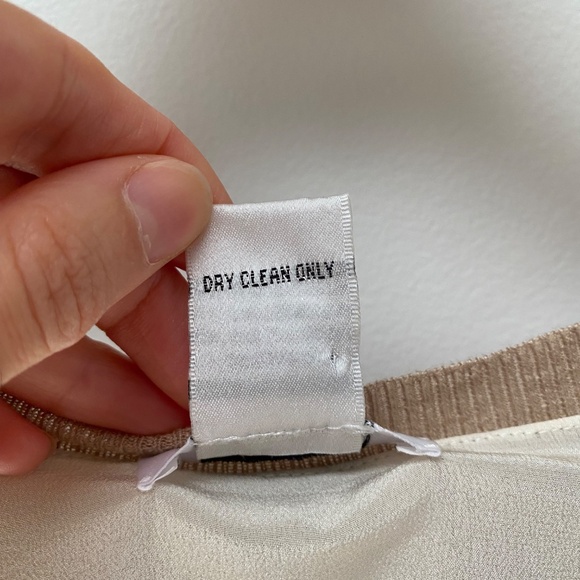 Barneys New York Split Back Short Sl Linen Silk Beige Summer Top Sweater Size S - Picture 6 of 6